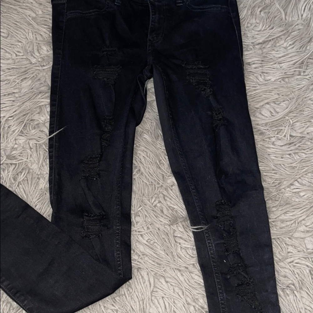 Super skinny ripped black jeans